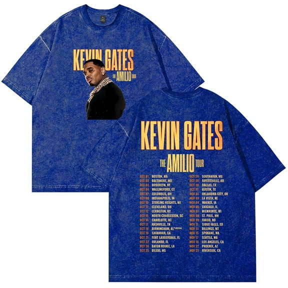 Kevin Gates The Amilio Tour 2025 Merch T-Shirt Cotton Wash Tee Women Men Short Sleeve Casual Crewneck Tee