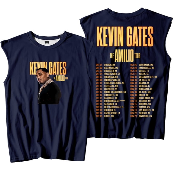 Kevin Gates The Amilio Tour 2025 Merch Tank Tops Sleeveless T-Shirt port Vest Women Men Casual Outdoor Sportwear