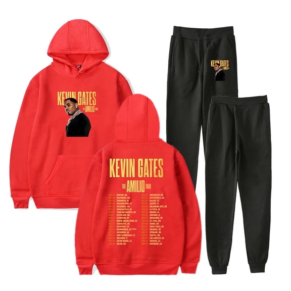 Kevin Gates The Amilio Tour Hoodie Jogger Pants Two Piece Sets Sweatshirts Sweatpants Women Men's Set