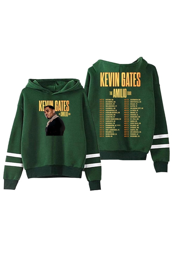 Kevin Gates The Amilio Tour Hoodie Pocketless Parallel Bars Sleeve Streetwear Women Men Hooded Sweatshirt