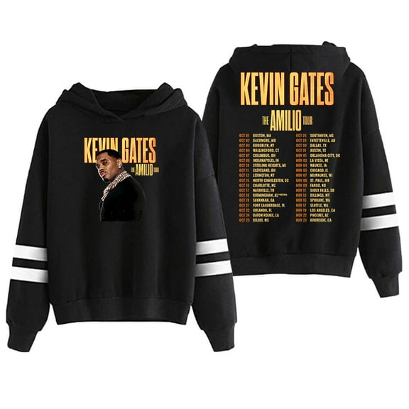 Kevin Gates The Amilio Tour Hoodie Pocketless Parallel Bars Sleeve Streetwear Women Men Hooded Sweatshirt