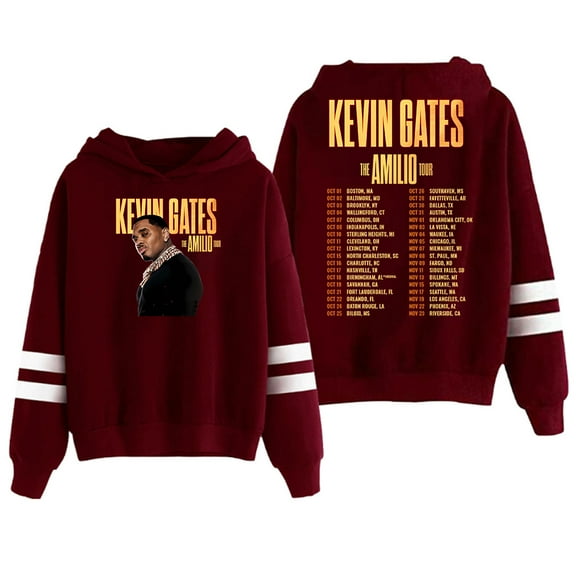 Kevin Gates The Amilio Tour Hoodie Pocketless Parallel Bars Sleeve Streetwear Women Men Hooded Sweatshirt