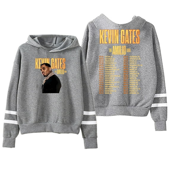 Kevin Gates The Amilio Tour Hoodie Pocketless Parallel Bars Sleeve Streetwear Women Men Hooded Sweatshirt