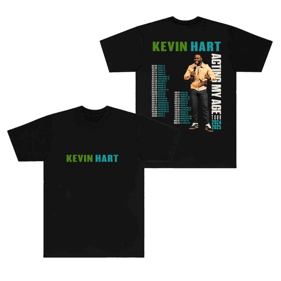 Kevin Hart Acting My Age Tour Merch T-Shirt T Shirts Short Sleeve Crewneck Women Men Top Tees