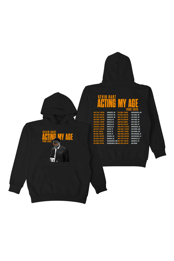 Kevin Hart Merch Hoodie 2025 Acting My Age Tour Hoodies New List Long Sleeve Crewneck Women Men Pullover