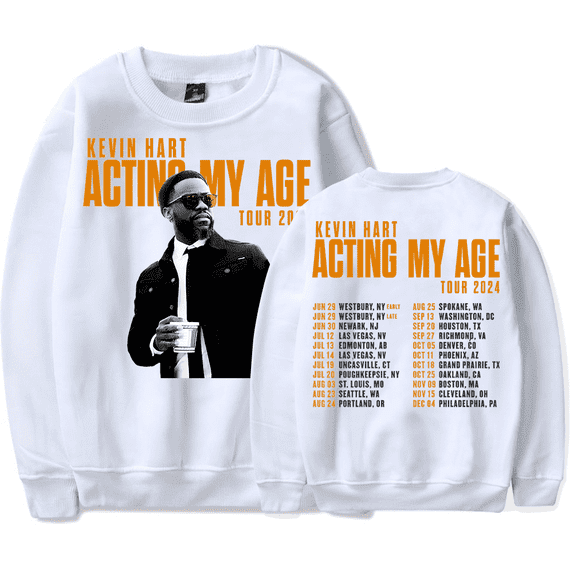 Kevin Hart Merch Long Sleeve Crewneck Sweatshirt Acting My Age Tour 2024 Comedy Hoodies Women Men SweatshirtS Streetwear