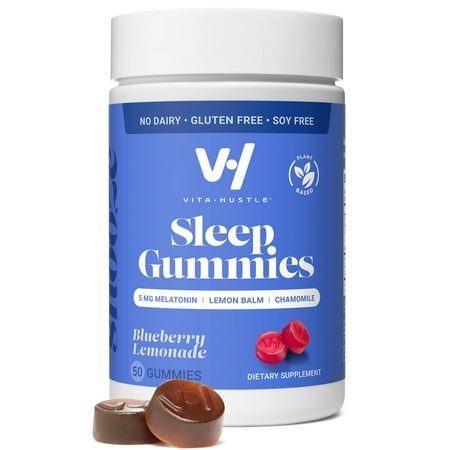 Sleep Gummy Supplement, 5 mg Melatonin, Lemon Balm, Chamomile, 50 Count
