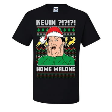 Kevin Home Malone Funny Ugly Christmas Unisex T-shirts , Black, Small