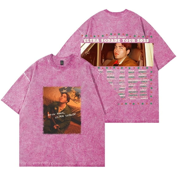 Kevin Kaarl Retro washed T-shirt for men and women, hip-hop fashion cotton short sleeved pattern T-shirt