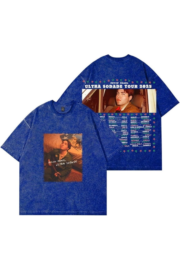 Kevin Kaarl Ultra Sodade Tour 2025 Merch - Vintage Wash Unisex Cotton Tee - Trendy Cosplay Short Sleeve T-Shirts for Fashion Lovers