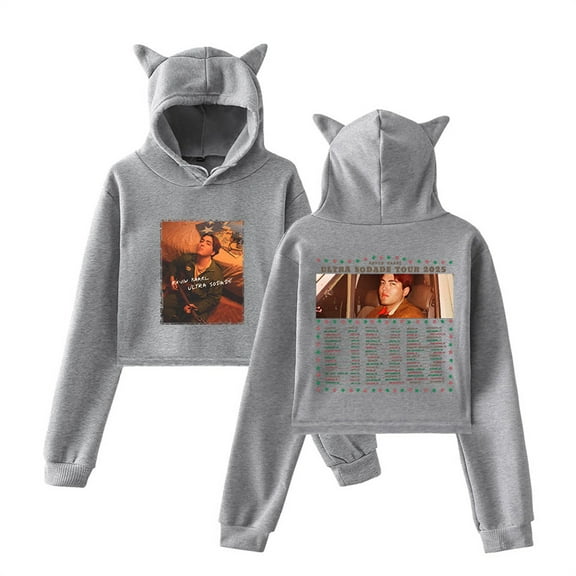 Kevin Kaarl Ultra Sodade Tour 2025 Short Hoodies Casual Women Cat Ear Sweatshirts