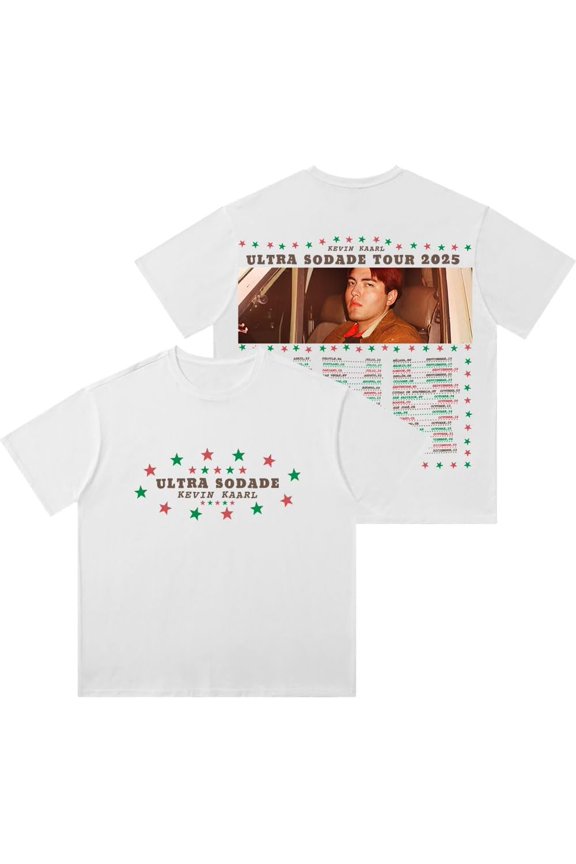 Kevin Kaarl Ultra Sodade Tour Dates Wash Tee - Unisex Summer Cotton Short Sleeve T-Shirt - Streetwear Fashion