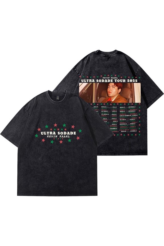 Kevin Kaarl Ultra Sodade Tour Dates Wash Tee - Unisex Summer Cotton Short Sleeve T-Shirt - Streetwear Fashion
