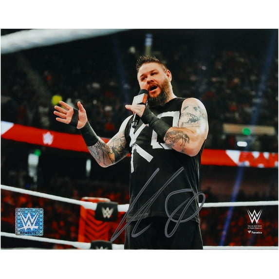 Kevin Owens WWE Autographed 8" x 10" In Ring with Mic Photograph - Fanatics Authentic Certified