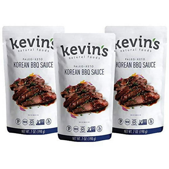 Kevin's Natural Foods - Korean BBQ Sauce - Keto and Paleo Simmer Sauce - Stir-Fry Sauce, Gluten Free, No Preservatives, Non-GMO - 3 Pack (Korean BBQ)