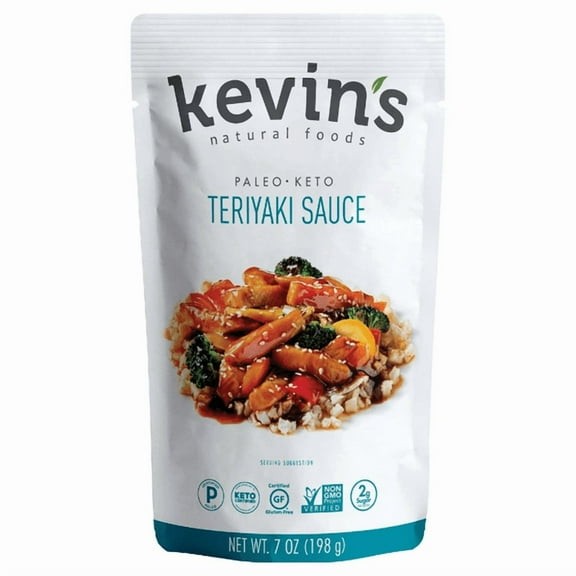 Kevin's Natural Foods Teriyaki Simmer Sauce, Keto and Paleo Friendly, Gluten Free, No Preservatives, Non GMO, 7 Ounce (Pack of 12)