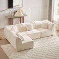 thumbnail image 1 of Kevinplus 145 inch Free Combination Sectional Sofa Upholstery Leisure Wide Deap Seat 4 Seaters Living Room, Apartment, Office Beige., 1 of 8