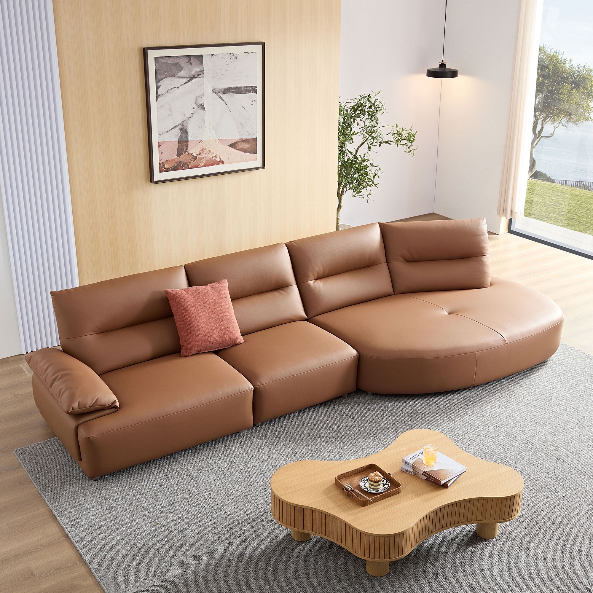 Kevinplus 147.24'' Oversied Modern Sectional Curved Shaped