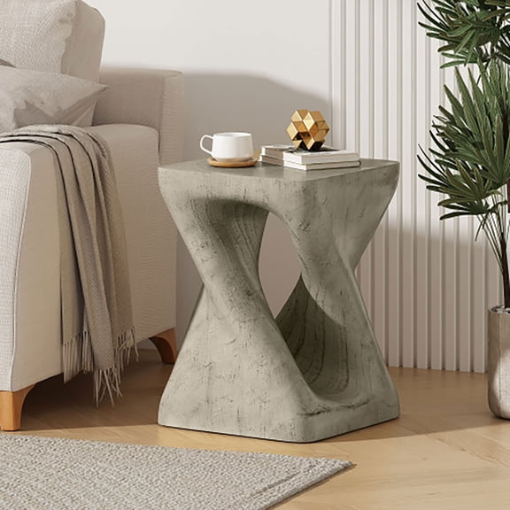 Kevinplus 16 Side Table, Wood Like Texture for Patio Garden Balcony Porch, Grey