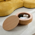 thumbnail image 1 of Kevinplus 31.49" Round Coffee Table with Storage Small Coffee Table for Apartment, Living Room，Walnut, 1 of 12