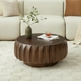 thumbnail image 1 of Kevinplus 31.5" Round Solid Wood Coffee Table with Sculptural Design for Living Room,Walnut, 1 of 8