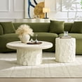 thumbnail image 1 of Kevinplus 35 Inch Fiberglass Round Coffee Table for Living Room Vintage Table,Imitation Stone Table front of the Sofa, Office, Apartment, No Need Assembly, 1 of 12