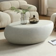 thumbnail image 1 of Kevinplus 43.31''Fiberglass Elliptical Coffee Table for Living Room Vintage Table,Matte Rocks Table front of the Sofa, Irregular Center Table,No Need Assembly, 1 of 9