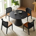 thumbnail image 1 of Kevinplus 47.24'' Round Dining Table, Modern Kitchen Table Circular MDF Finish Tabletop for Leisure Coffee Table ,Black, 1 of 9