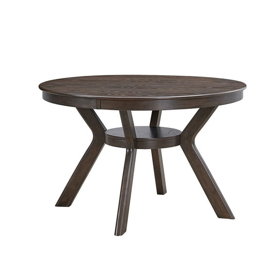 Kevinplus 47.24''Round Rubber Wood Dining Table for for Dining Room, Brown