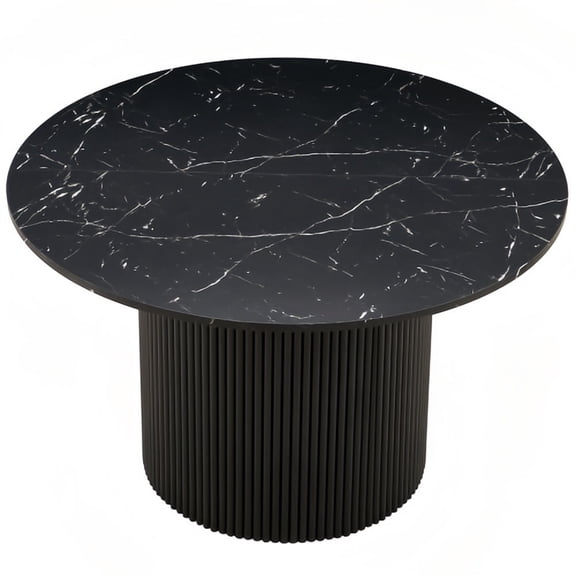 Kevinplus 47 Inch Round Dining Table for 4, Modern Farmhouse Kitchen Table for Kitchen Living Room,Black