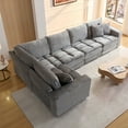 thumbnail image 1 of Kevinplus 5 Seats,Oversized Sectional Sofa,L Shaped Corner Couch for Living Room, Grey, 1 of 7