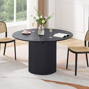 Kevinplus 86.61” Expandable Dining Table, Modern Kitchen Desk for Dining Room, Partment, Black