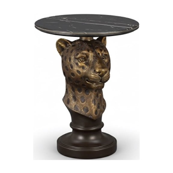 Kevinplus Leopard Head Accent Table Animal Statue End Tables, Side Tables Living Room