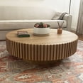 thumbnail image 1 of Kevinplus 39 Inch Round  Coffee Table  for Living Room, Small Space Apartment Furniture, Natural, 1 of 11
