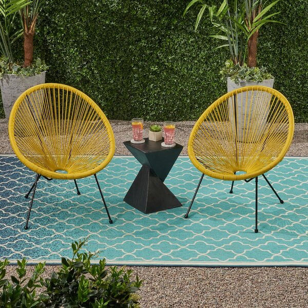 Kevinplus Outdoor Hammock Weave Chair with Steel Frame, Patio Chair Set of 2 Weave Lounge Chair Sun Oval Chair Indoor Outdoor Chairs - image 1 of 4