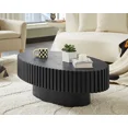 thumbnail image 1 of Kevinplus Oval Coffee Table with Sturdy Pedestal for Living Room,Black , 43.7 inch, 1 of 1