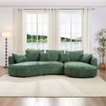 thumbnail image 1 of Kevinplus Oversized Sectional Sofa, Modern Couch with Chaise, Comfy Curved Sofa Couch with Left Facing Chaise,Green,Right, 1 of 22
