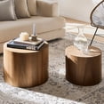 thumbnail image 1 of Kevinplus Round  Nesting Coffee Table Set of 2 for Living Room Apartment, Walnut, 1 of 8
