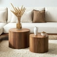 thumbnail image 1 of Kevinplus Nesting Coffee Table Set of 2, End Tables for Living Room, Apartment, Walnut, 1 of 14