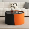 thumbnail image 1 of Kevinplus Round Nesting Coffee Table, Modern Side Tables with Extendable Sliding Tabletop for Living Room, Office,Black, No Need Assembly, 1 of 5