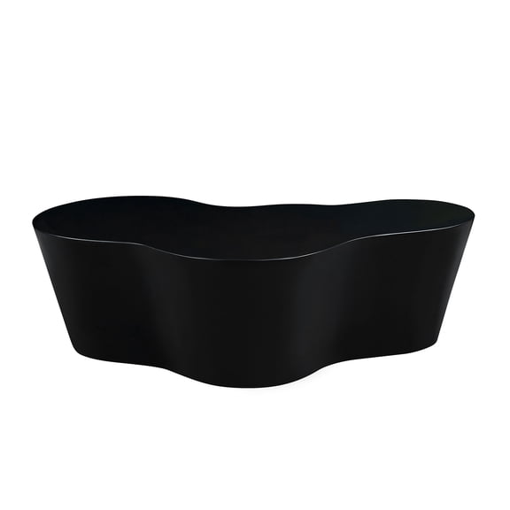Kevinplus Unique Shape Coffee Table,Fiberglass Tea Table for Living Room, No Need Assembly, Black, 50 Inch