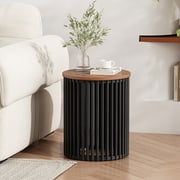 Kevinplus Wood Side Tables for Living Room, Small Space Natural, Black,21.50 Inch