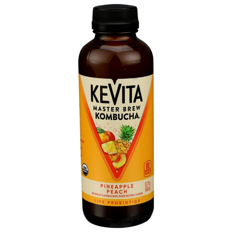Kevita Organic Pineapple Peach Master Brew Kombucha, 15.2