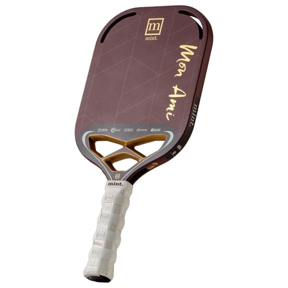 Kevlar/Carbon Fiber Hybrid Pickleball Paddle | 18mm Mint Sport Mon Ami | Mid/Heavyweight Edgeless Paddle with 3D Textured Surface & Aerodynamic Flow System | USAPA Approved