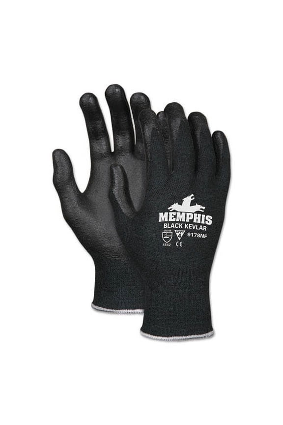 Kevlar Gloves 9178nf, Kevlar/nitrile Foam, Black, Large