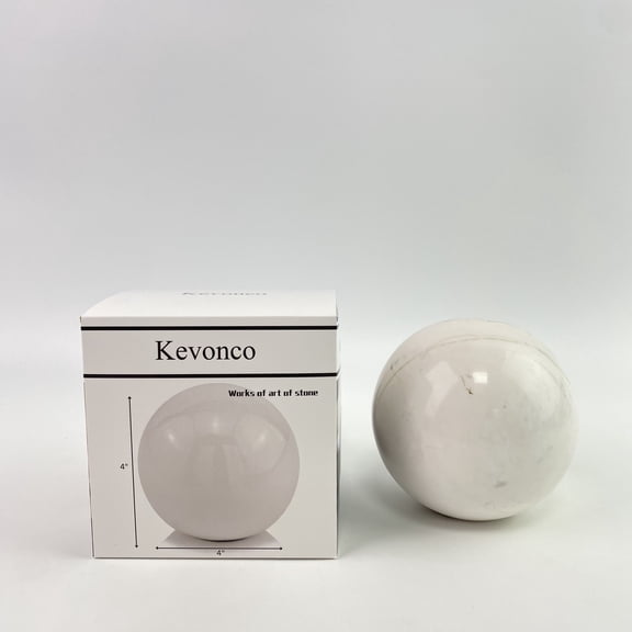 Kevonco Works of art of stone, White Marble Ball Sphere Ball Aesthetic Modern Tabletop Decoration Table Centerpieces Ball for Dining Room Multipurpose