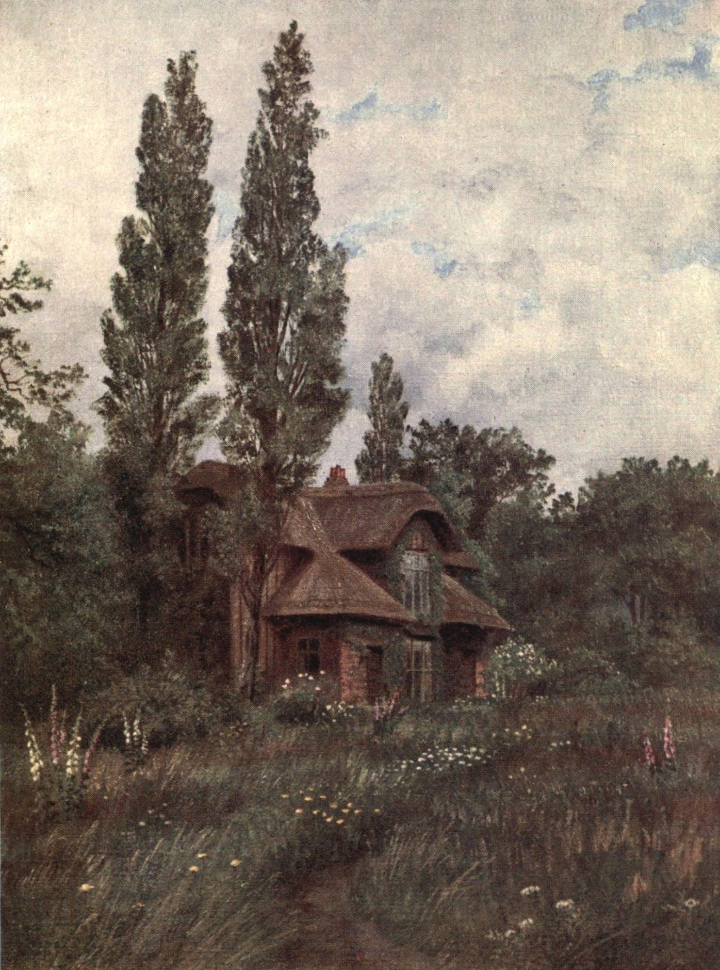 Kew Gardens 1908 Queens Cottage Canvas Art - T Mower Martin (18 x 24)