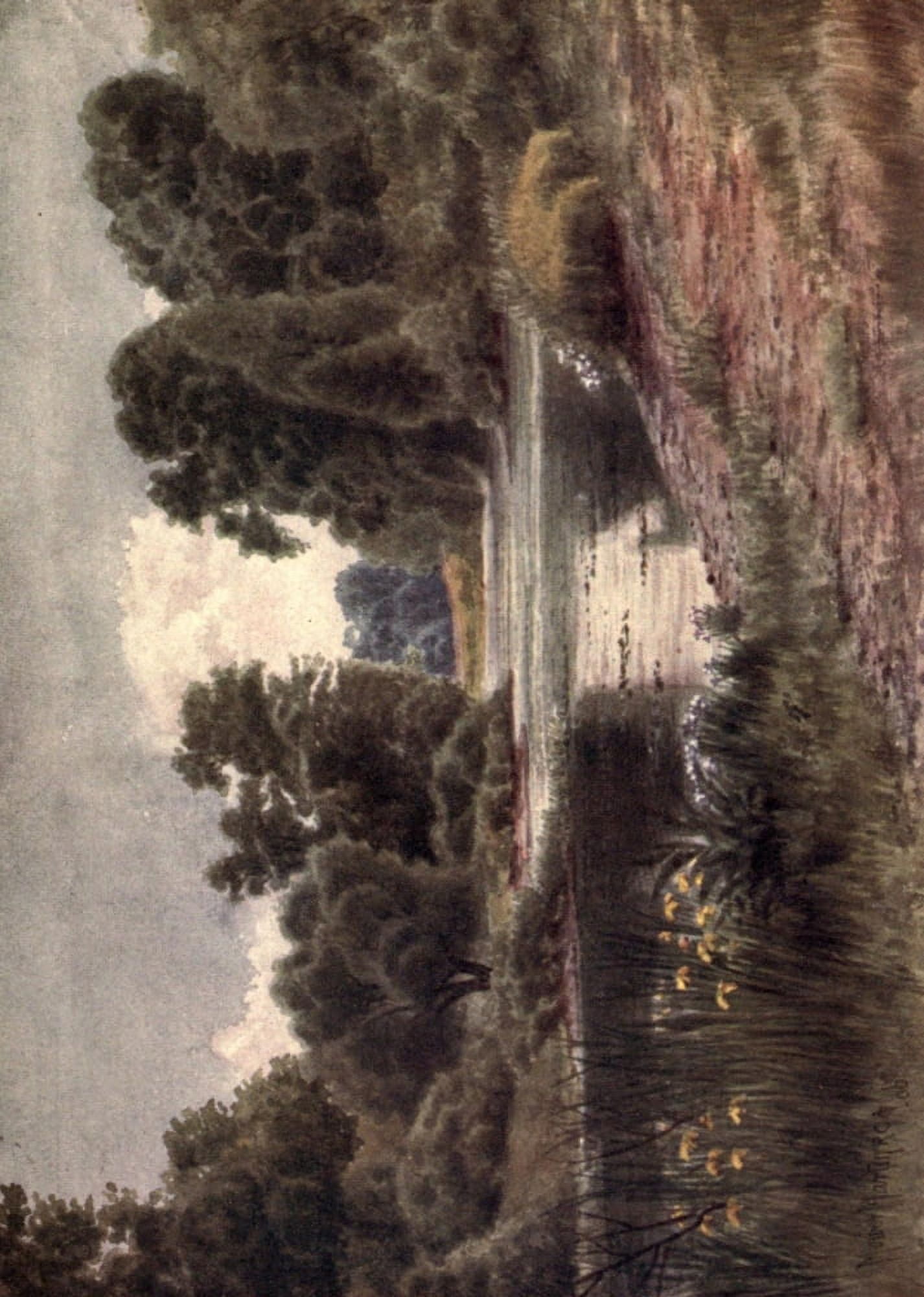 Kew Gardens 1908 The Lake looking south Canvas Art - Thomas Mower Martin (18 x 24)