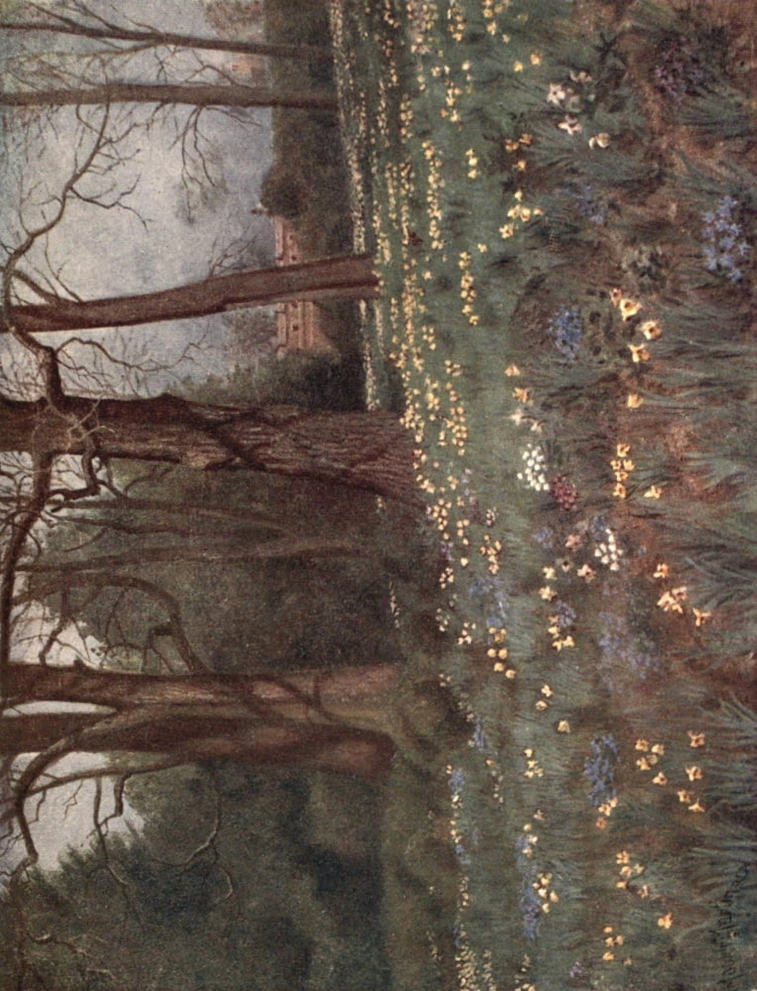 Kew Gardens 1908 The Wild Garden in Spring Canvas Art - Thomas Mower Martin (24 x 36)