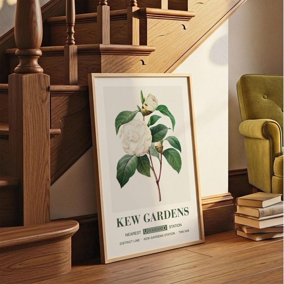Kew Gardens Camellia Botanical Art Print White Camellia Flower Illustration Wall Art Garden Room Decor Vintage Botanical Plant
